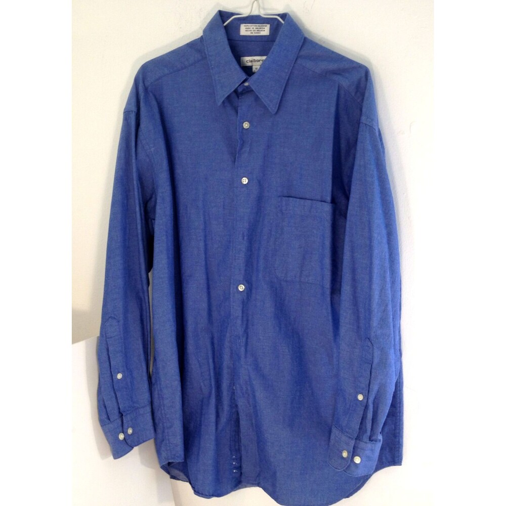 Blue Claiborne Mens Collared Button Up Dress Shirt 16 - 32/33